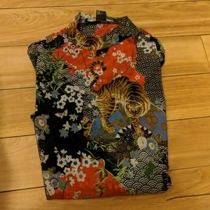 Asian Inspired Print Bodysuit